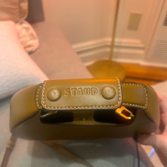 STAUD Ochre Leather Mini Moon Bag - Picture 10 of 12